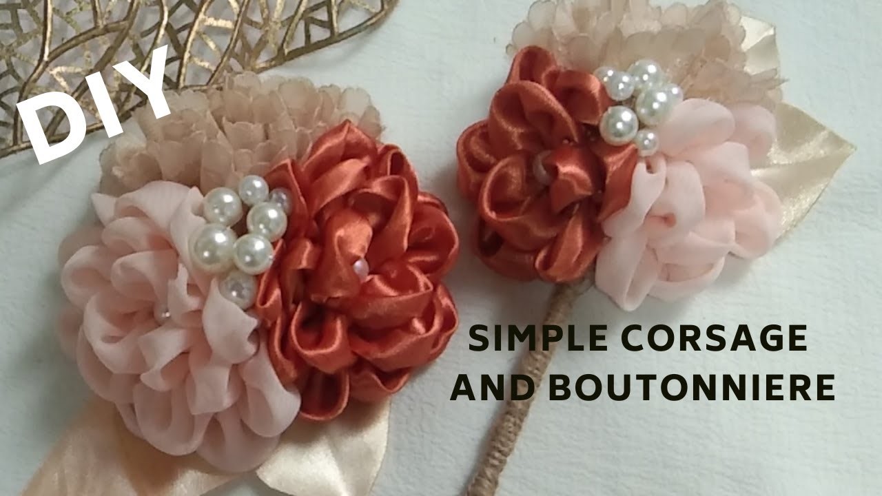 Beautiful and easy to sew wrist corsage and boutonniere DIY| for prom or wedding #fabricflowers