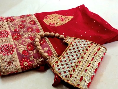 Bridal clutch making at home.party wear  clutch purse making