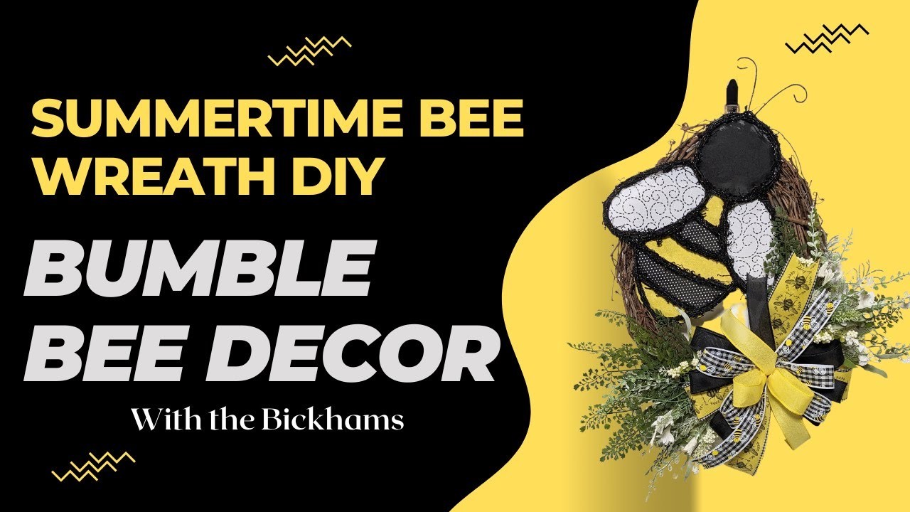 Bumble bee wreath idea|DIY Bee decor|How to make a grapevine summer wreath| Summer bumble bee wreath