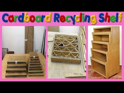 Cardboard recycling shelf diy