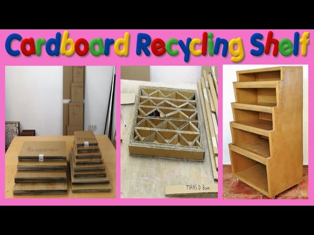 Cardboard recycling shelf diy
