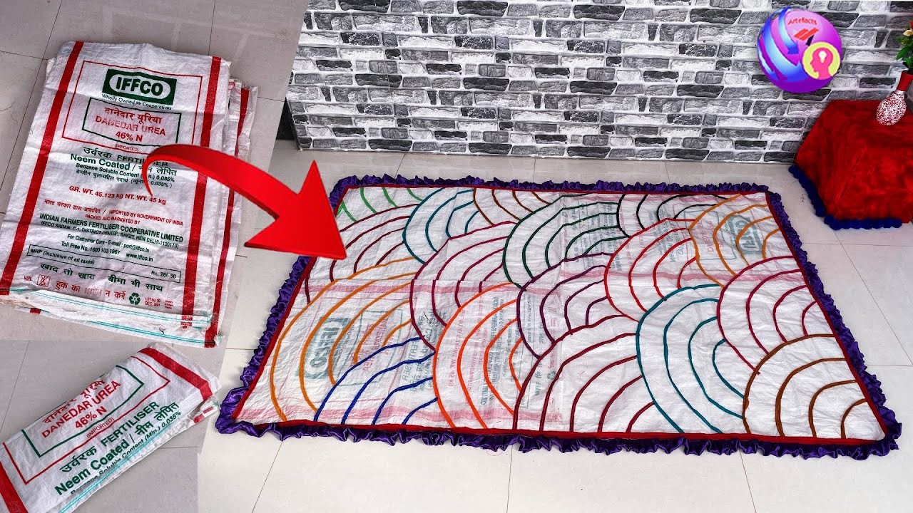 Carpet Making - form old plastic bag reuse #carpet