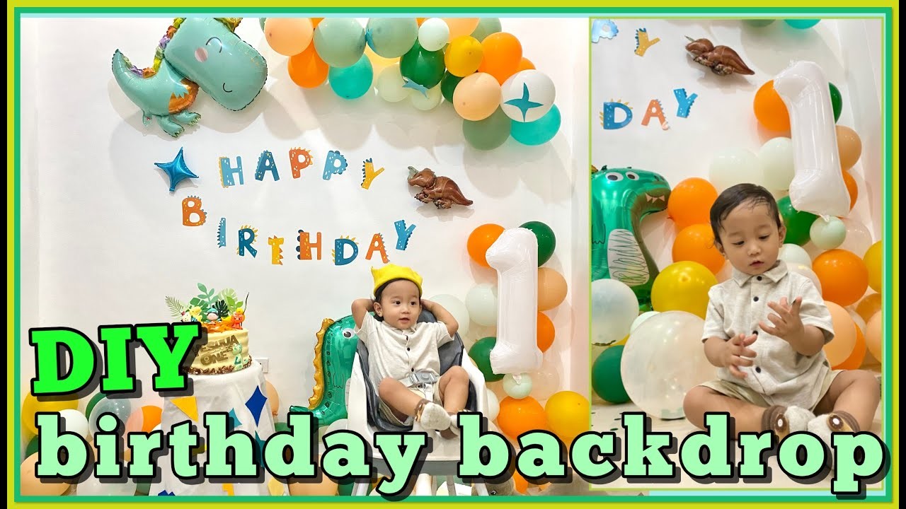 Cheapest DIY birthday backdrop | Baby K's first birthday