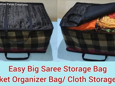 DIY Big Saree Organizer Bag. Old Cloth, Woollen Clothes, Kids Clothes, Winter Blanket Storage Bag