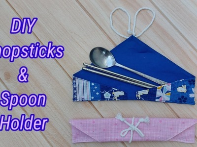 DIY Chopsticks & Spoon Holder. How to make Chopsticks & Spoon bag. sewing tutorial.
