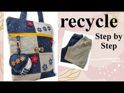 DIY handbag from old jeans | recycle ideas