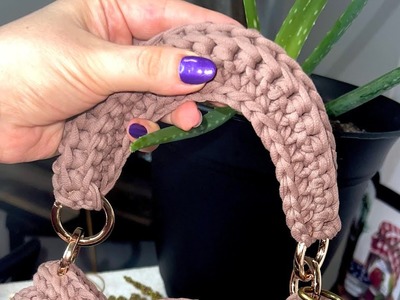 DIY How to make handle for Oreo bag using t-shift Yarn