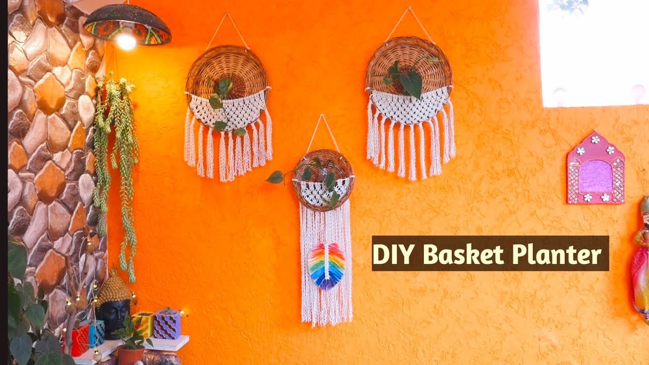 DIY Macrame Basket Planter | Macrame Wall Decoration Ideas #ideas #garden #decoration #home