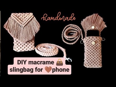 DIY macrame slingbag for phone ????????|| #macrametutorial #macramecreation #handmadewithlove
