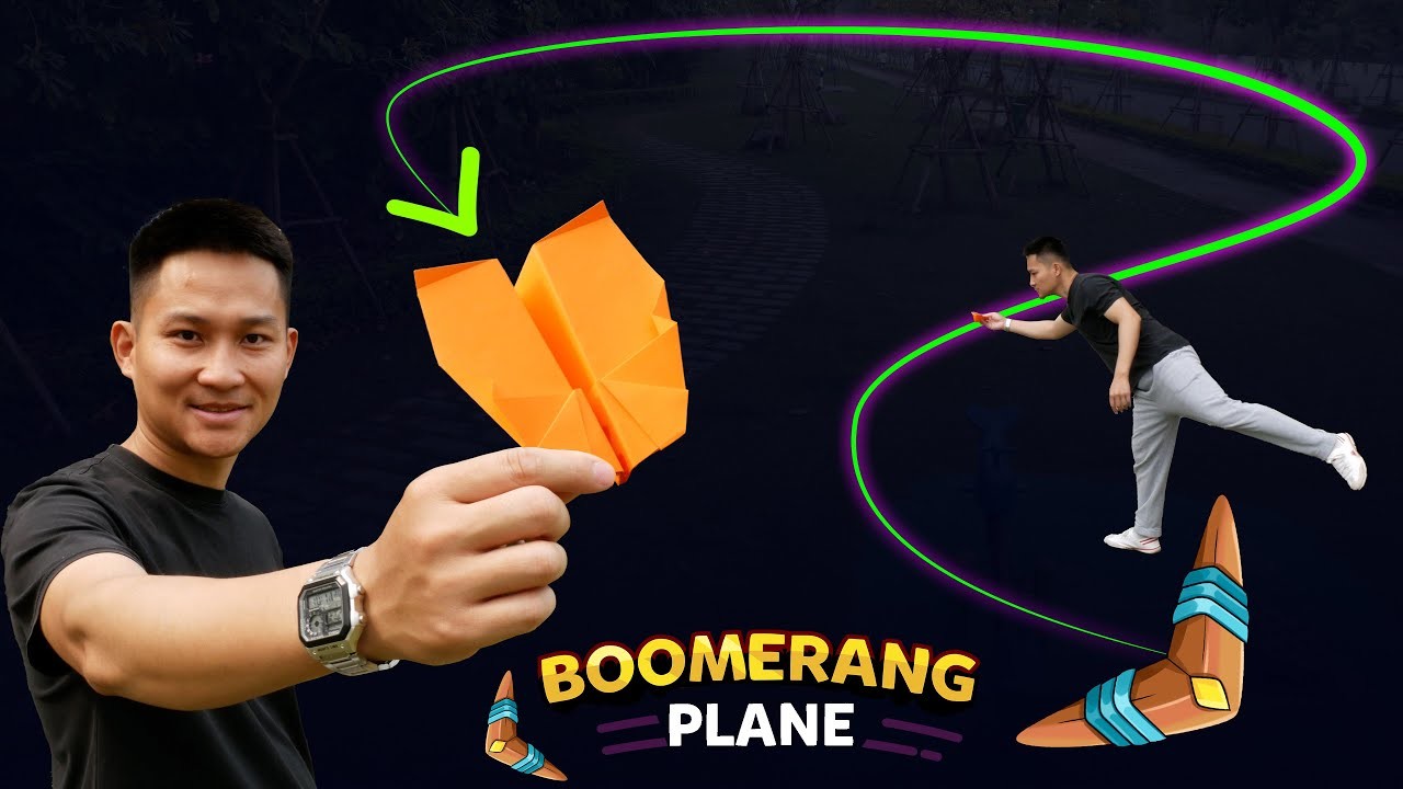 DIY paper airplane works like an easy boomerang. Paper Plane King