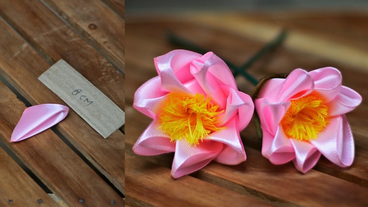DIY Ribbon Flower | How to make ribbon satin flower | Ribbon Flower Making |Ribbon Work no sewing