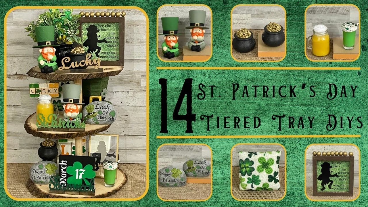 DIY St. Patrick’s Day Tiered Tray Decor |Crafted by Corie Minis Challenge