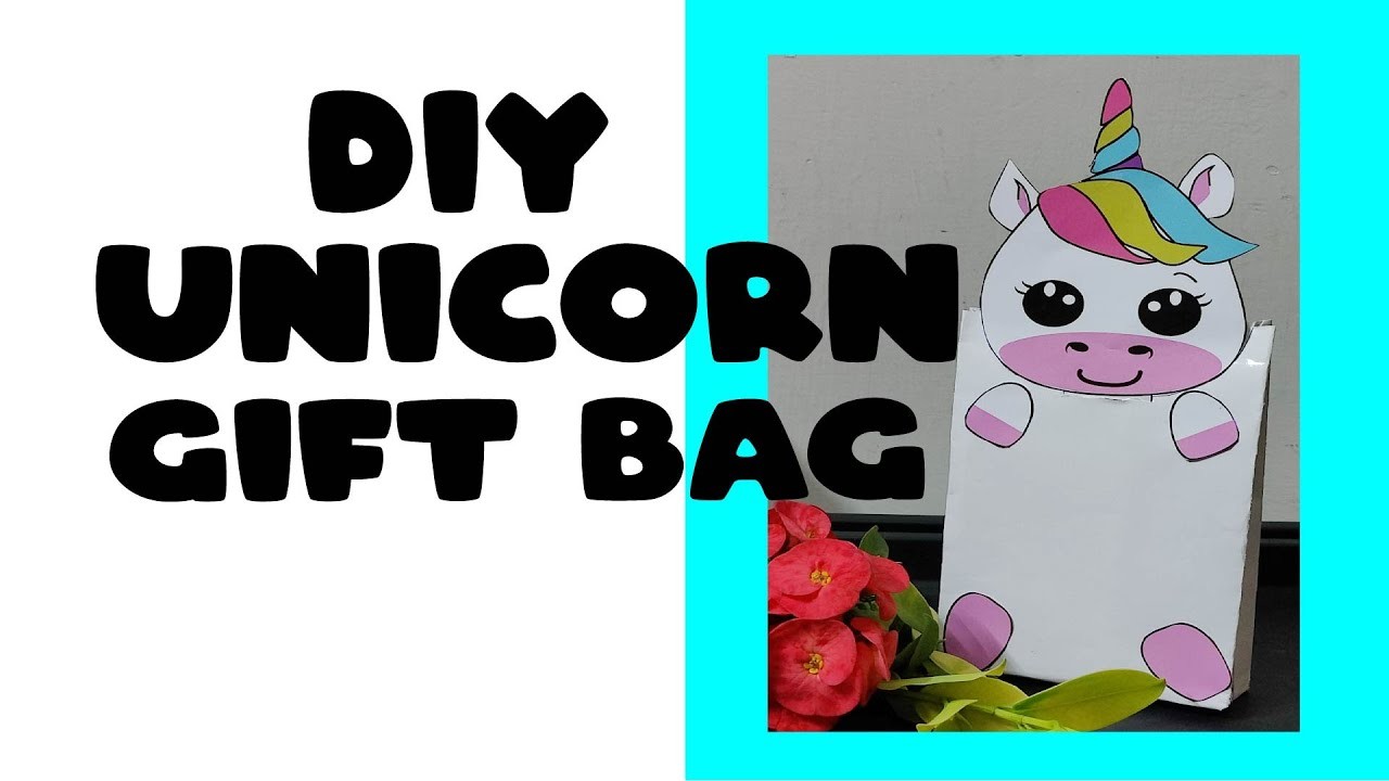DIY unicorn gift bag for birthday party