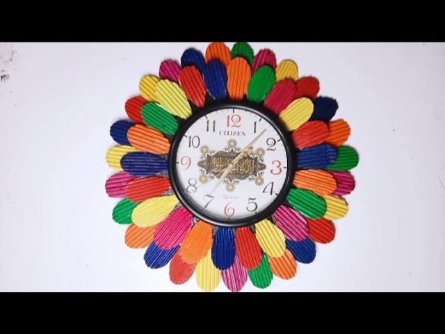 Diy wall clock.wall clock making.old wall clock decoration.wall clock making with cardboard