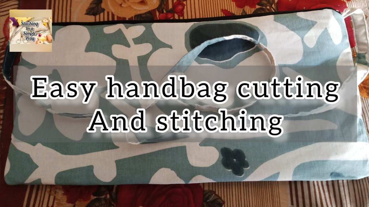 Easy handbag cutting and stitching|fabric handbag diy|pouch diy#fabric#handbag#diy@knotty_stitches