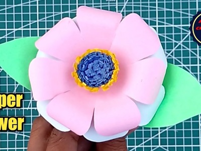 Easy Paper Flower Tutorial.  Beautiful Paper Flower Decoration. DIY School Project Paper Craft