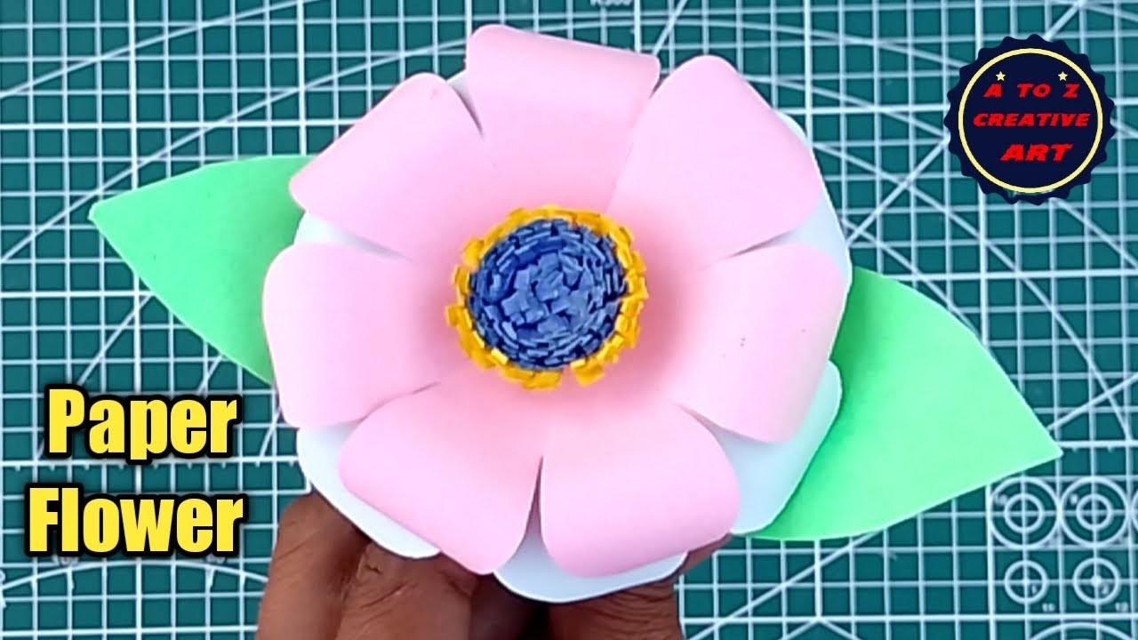 Easy Paper Flower Tutorial.  Beautiful Paper Flower Decoration. DIY School Project Paper Craft