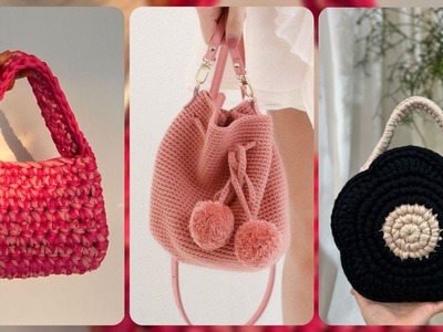 Fabulous Hand Made Crochet Bags Designs Ideas || Classy Patterns For Hand knitting Bags ideas