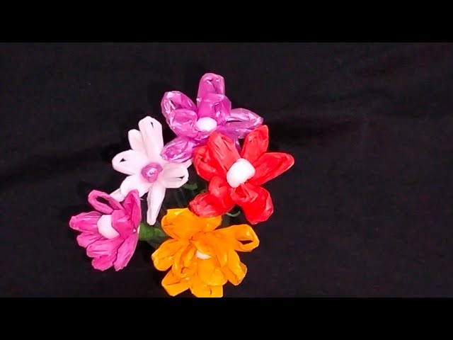Flowers ???? making with plastic carry bags.Carry bags Reuse Ideas. DIY.Best out of waste