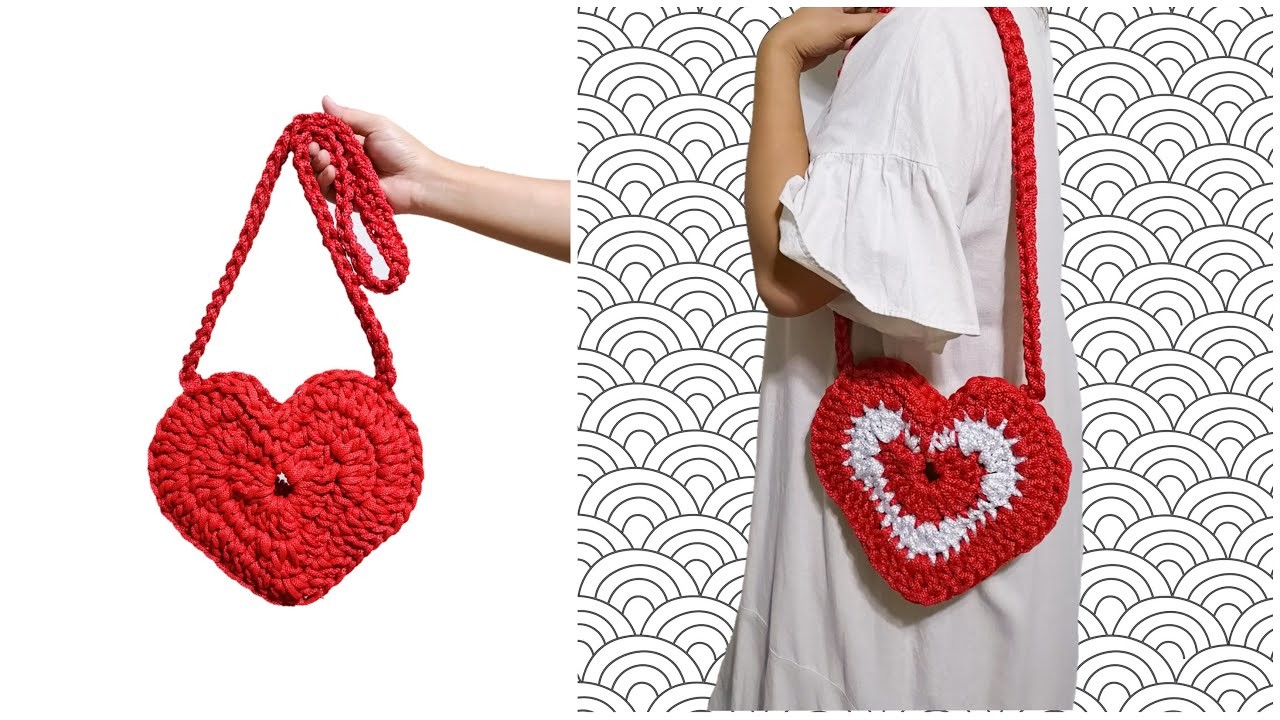 Heart Crochet Shoulder Bag | DIY