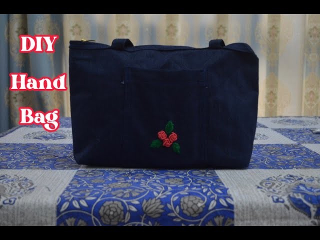 How to Make a Ladies Hand Bag at home | DIY  Hand bag | Tote bag Tutorial