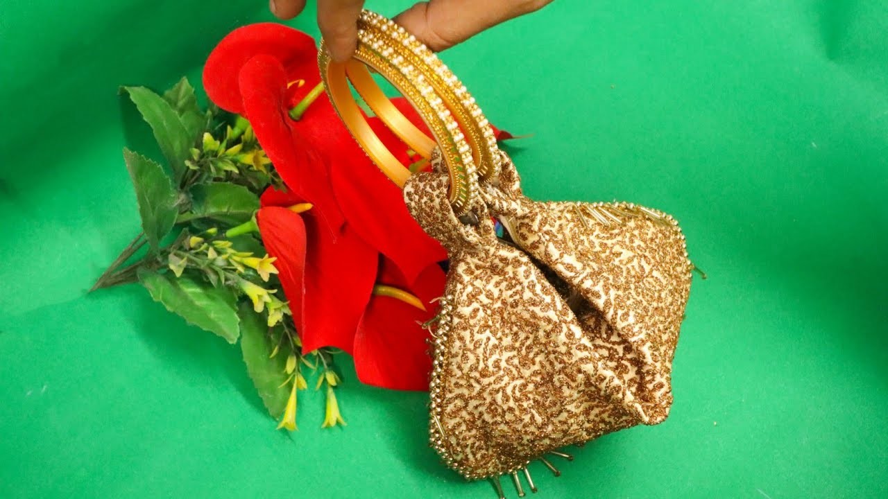 How to make dress matching.purse Party wear potli bag making ideas at home. Diy potli bag#potlibag