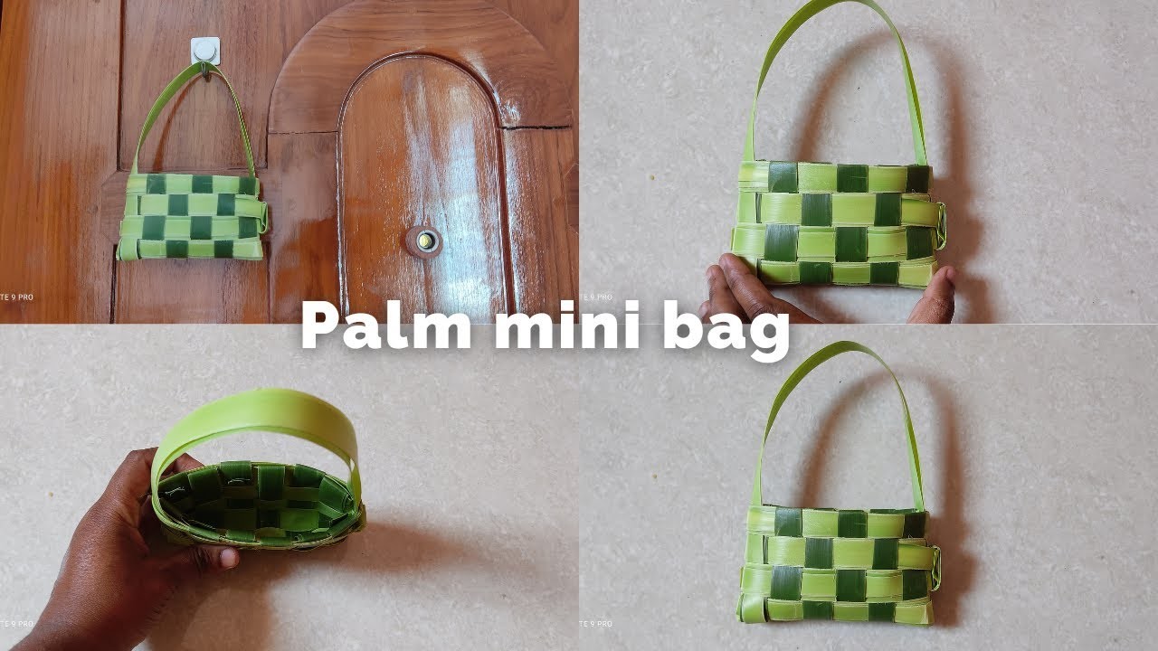 How to make palm leaf mini bag. palm leaf bag. palm leaf craft. video in tamil ????????????