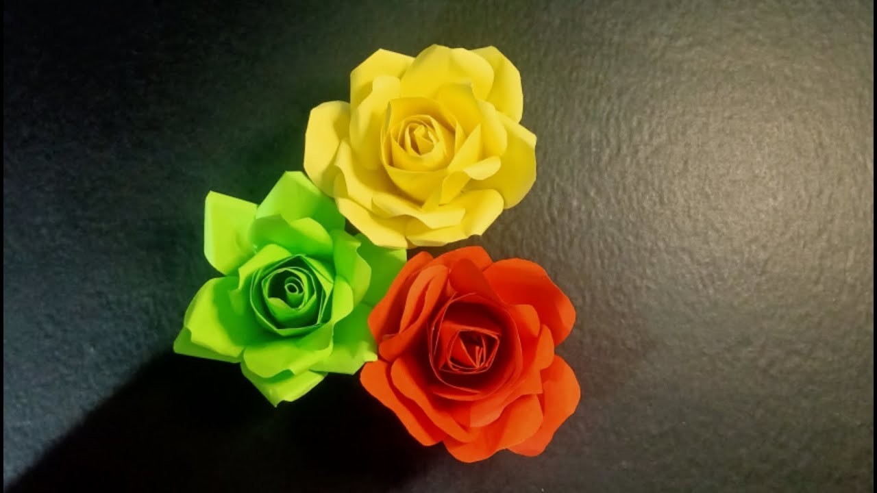 How to make paper rose flower bouquet diy paper craft | How to make Paper Rose | Realistic Rose