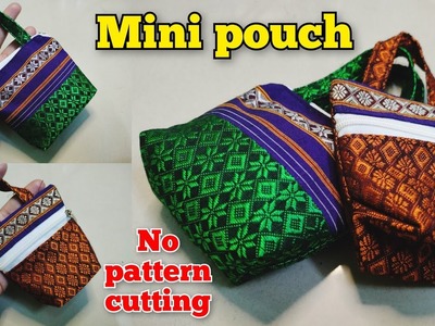 Just fold and stitch - Coin pouch making at home | bag cutting and stitching. handbag. purse. pouch