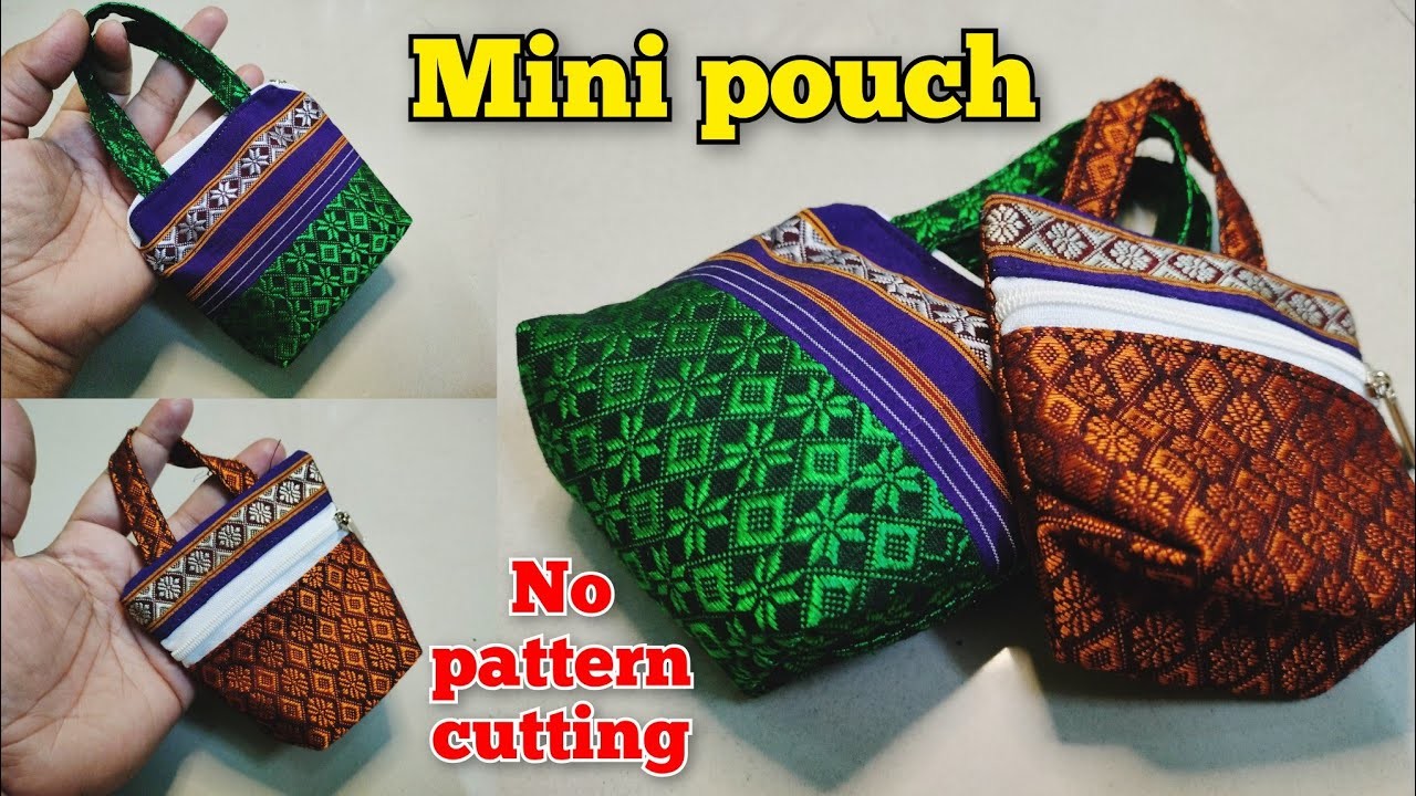Just fold and stitch - Coin pouch making at home | bag cutting and stitching. handbag. purse. pouch