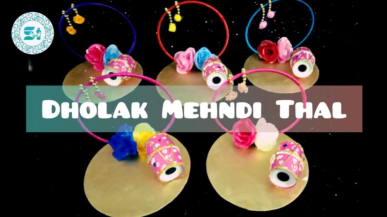 Mehndi Thal | Mehndi Plates | Dhol Mehndi Thal | Dholak | Asian Wedding | Mehndi Decoration Ideas