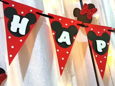 Minnie mouse birthday banner | DIY birthday banner | Simple birthday decoration