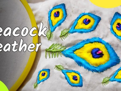 Peacock feathers from threads-Colourful diy craft.embroidery designs#viral