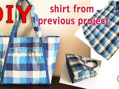 SHIRT FROM PREVIOUS PROJECT | Don't throw away old plaid shirt can be transformed into amazing bag