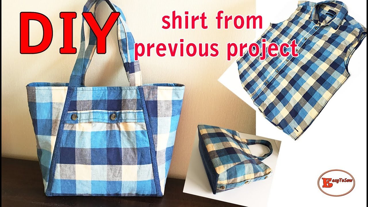 SHIRT FROM PREVIOUS PROJECT | Don't throw away old plaid shirt can be transformed into amazing bag