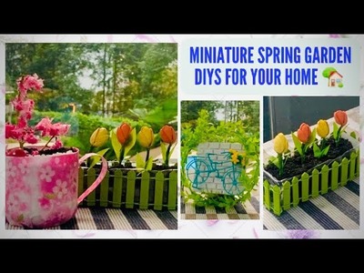 Spring Miniature Garden DIYs. Trash to Treasure Miniature Spring DIYs