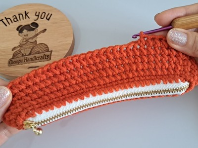 SUPER EASY! ???? Crochet zip purse with zipper ???? Easy crochet stitch????