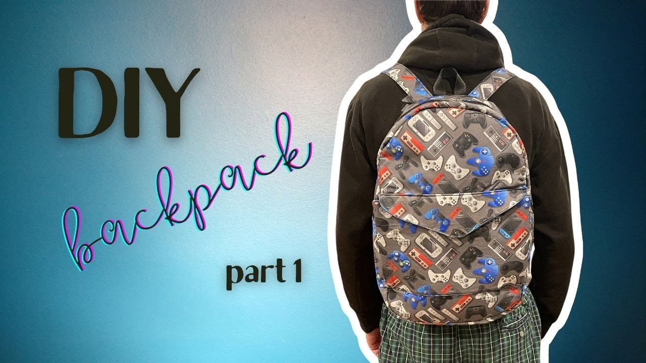 Time lapse Sewing #5: Sewing up a handmade Backpack Part 1 (game console themed fabric)