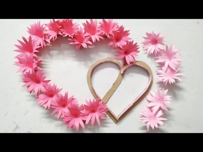 Very cute paper heart flower wall hanging ????| DIY heart ????wall decor | Crafty Girl Studio