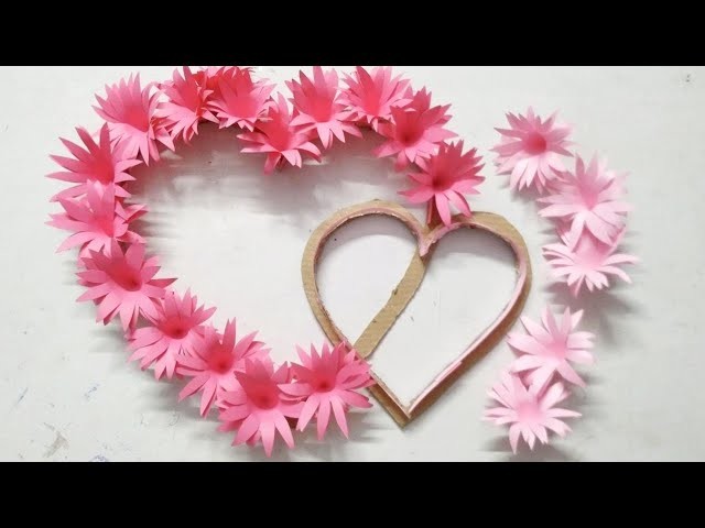 Very cute paper heart flower wall hanging ????| DIY heart ????wall decor | Crafty Girl Studio