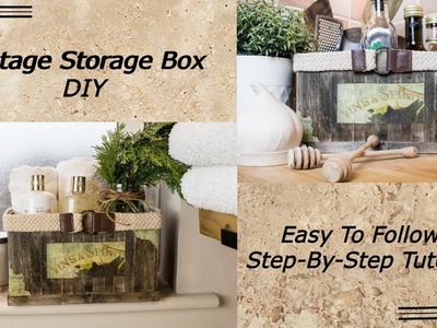 Vintage storage box DIY. How to make a storage box. Cardboard organizer
