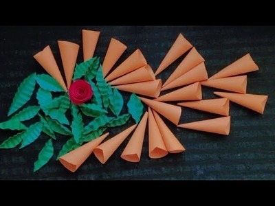 Wall Decorations Wallhanging Carft Idea.Paper Flower Carft Wallhanging Best Out of Waste.
