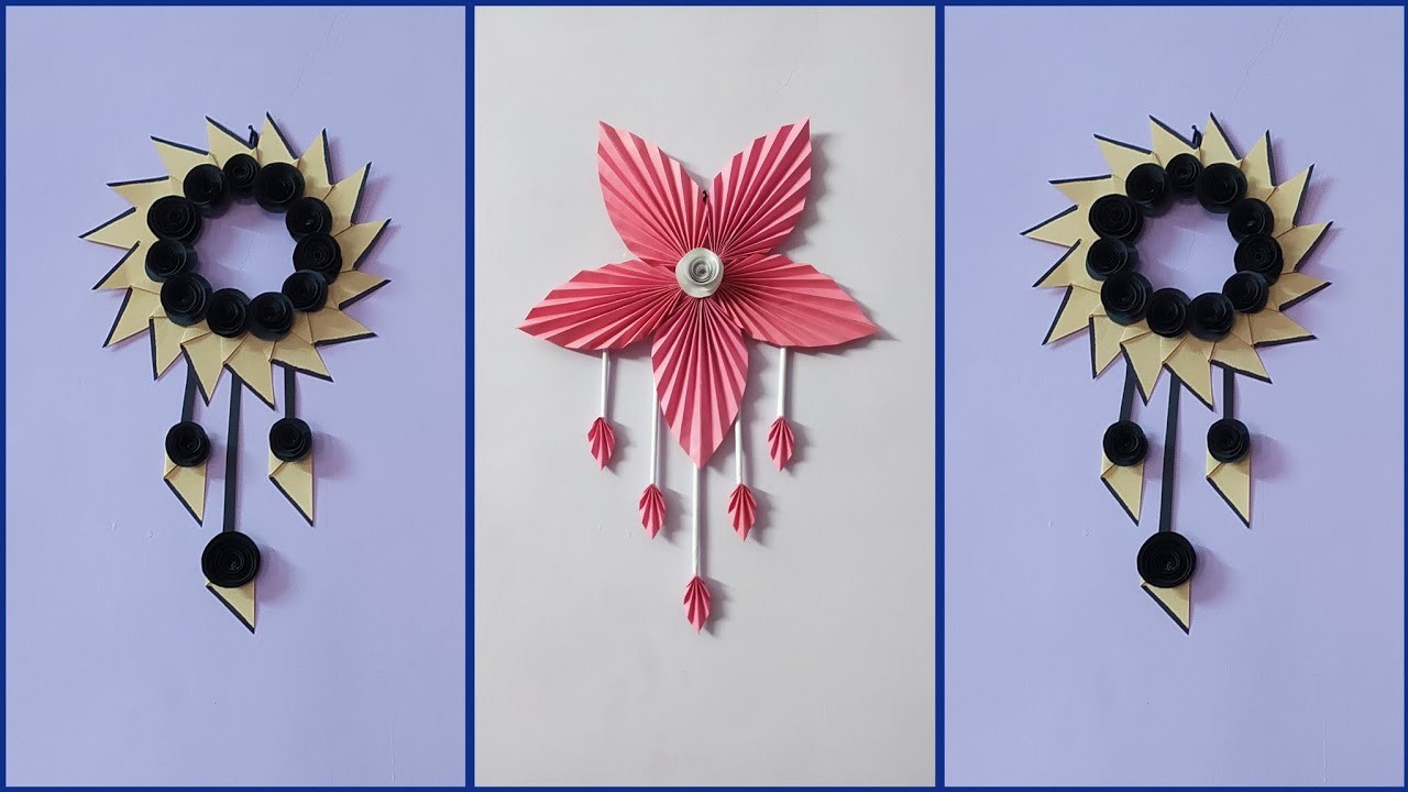 2 Beautiful Paper Wall Hanging Craft Ideas. Paper Wallmate. Paper Craft For Home Decoration