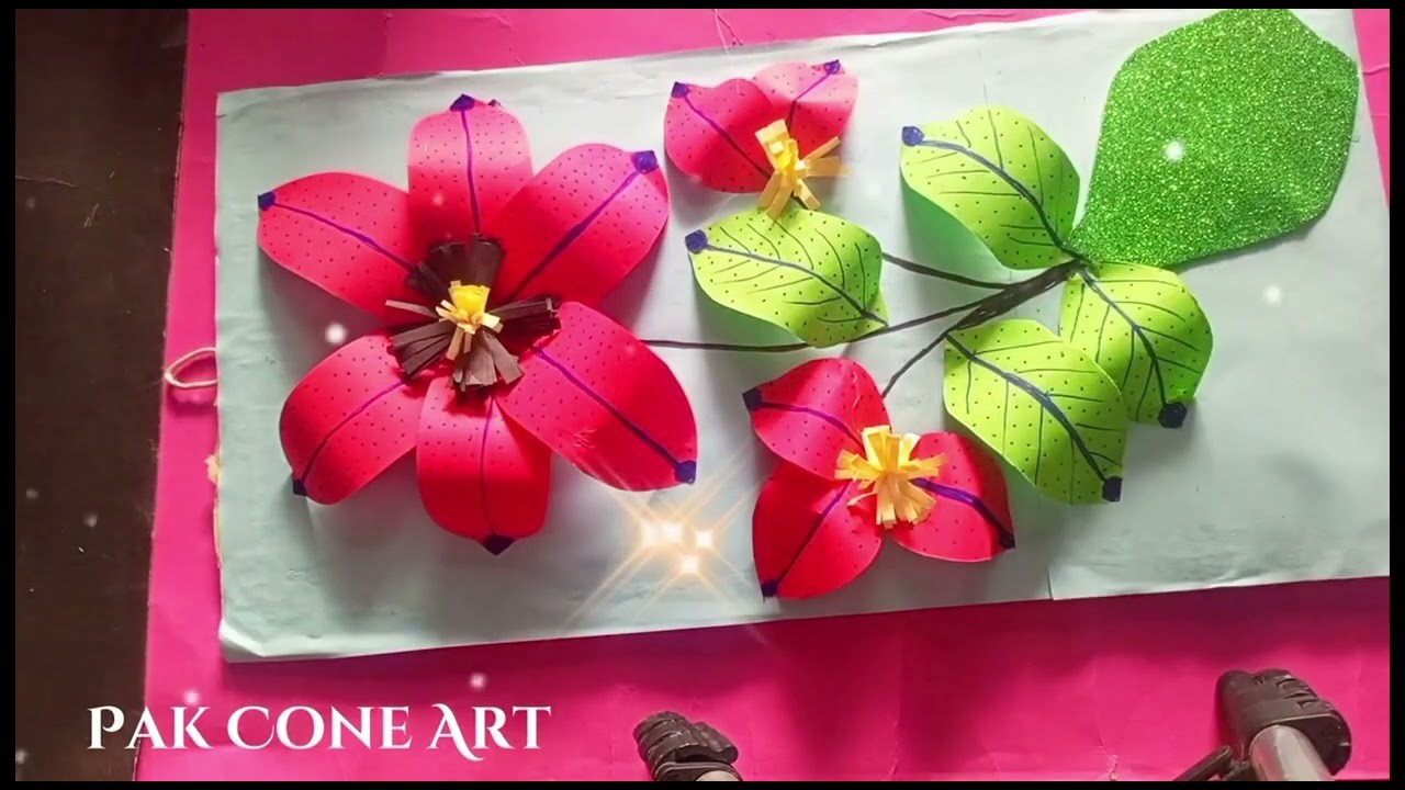 3 Beautiful and Easy Wall Decor Ideas. Paper Flower For Home Decoration.Paper Craft Wallmate