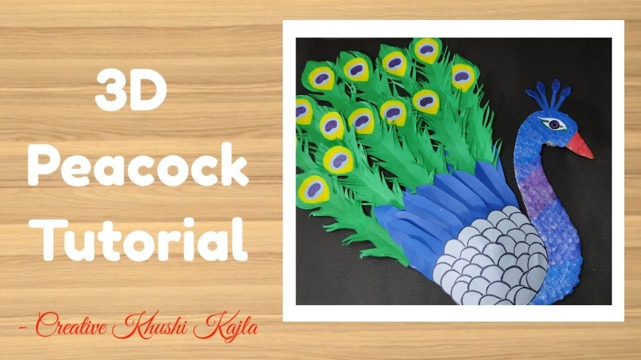 3D paper peacock tutorial, How to make a peacock with paper, DIY ...