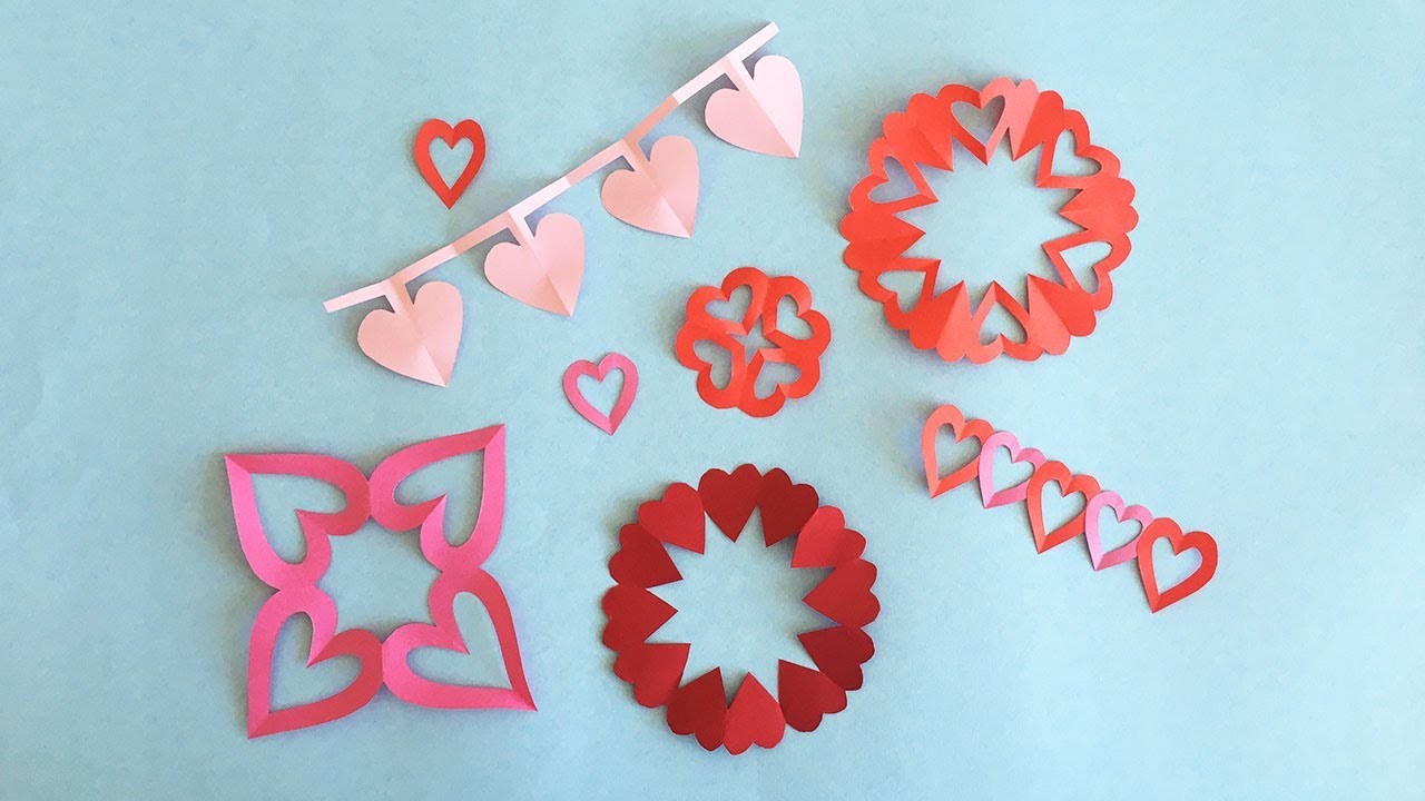 5 Easy Valentine's Day Craft | Paper Heart Decor Ideas | How to make Paper Hearts
