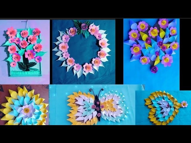 6 Easy And Quick Paper Wall Handing Ideas || A4 Sheet Wall Decor || Paper Craft  Home Decoration ||