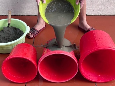 Amazing Ideas From Old Cement And Plastic Containers - DIY Cement Flower Pots for Garden Decoration