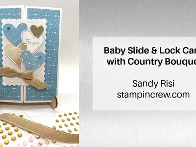 Baby Slide & Lock Card with Country Bouquet