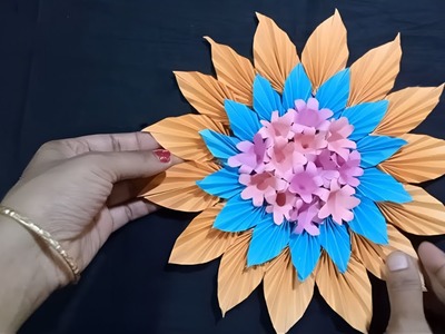 Beautiful Paper Flower Wall Hanging. Home Decoration Ideas. Paper Craft Wall Hanging. Paper Wallmate